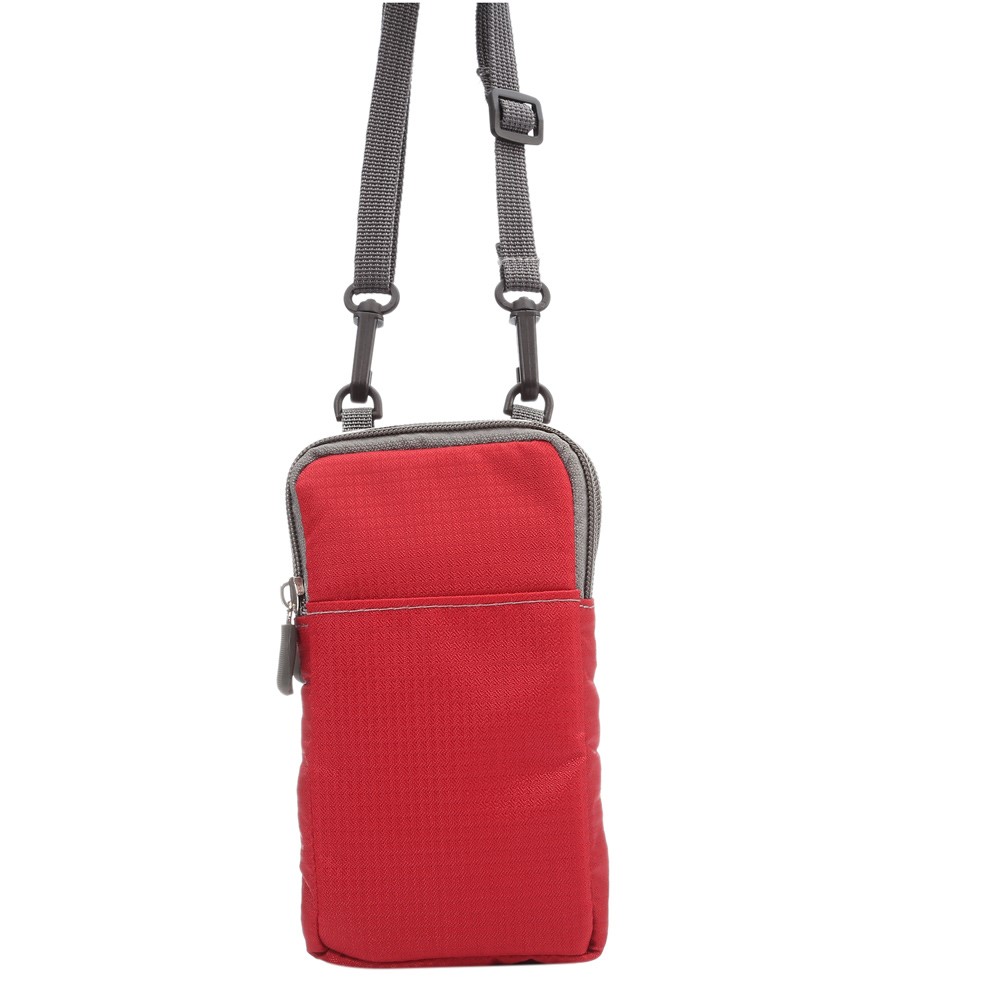Sports Waist Pack Bag Pouch with Carabiner for iPhone X/8/8 Plus/7 Plus/Samsung Galaxy S9+/S8+, Size: 16.5 x 9 x 3cm - Red-3