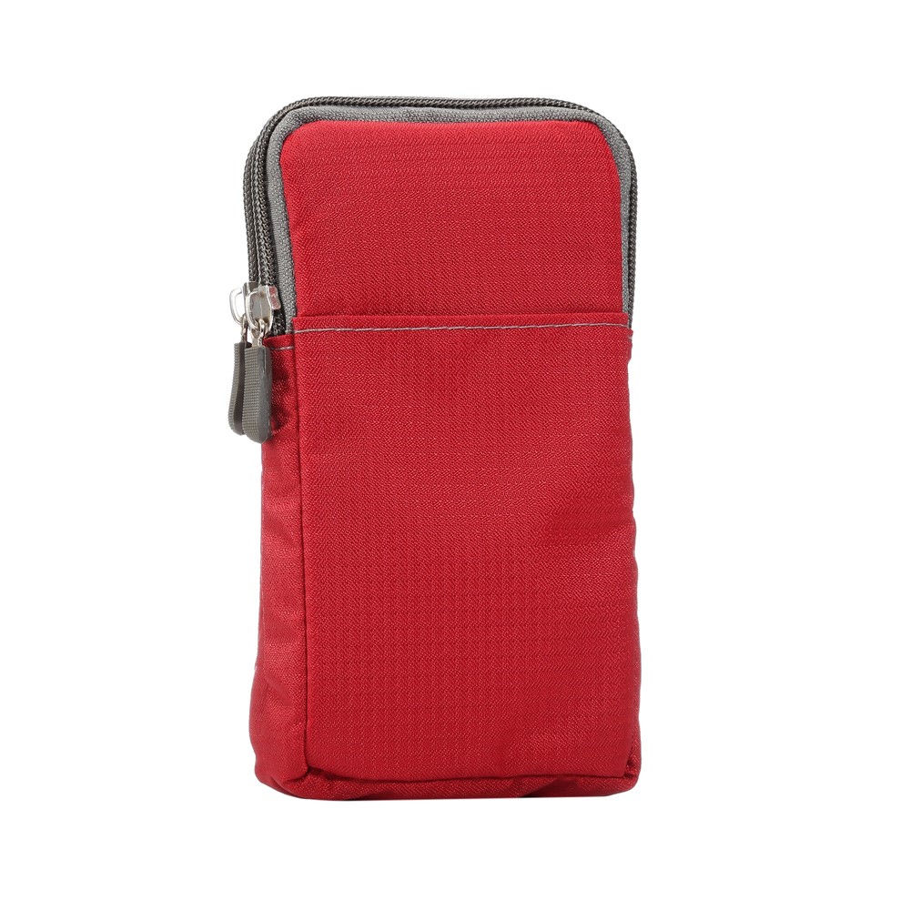 Sports Waist Pack Bag Pouch with Carabiner for iPhone X/8/8 Plus/7 Plus/Samsung Galaxy S9+/S8+, Size: 16.5 x 9 x 3cm - Red-4