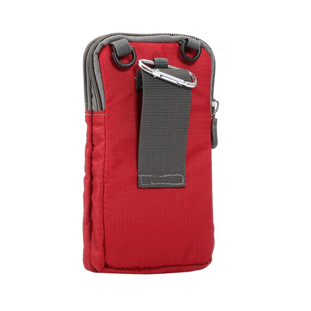 Sports Waist Pack Bag Pouch with Carabiner for iPhone X/8/8 Plus/7 Plus/Samsung Galaxy S9+/S8+, Size: 16.5 x 9 x 3cm - Red-5