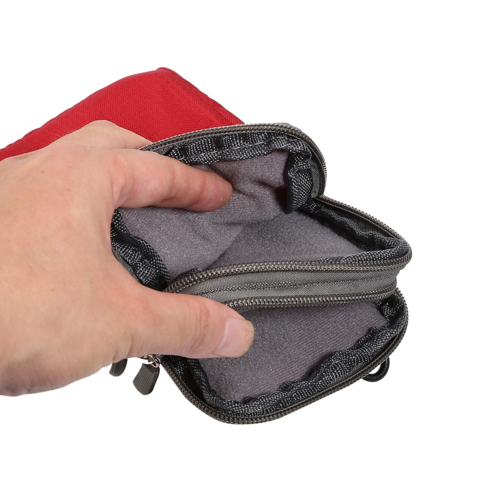 Sports Waist Pack Bag Pouch with Carabiner for iPhone X/8/8 Plus/7 Plus/Samsung Galaxy S9+/S8+, Size: 16.5 x 9 x 3cm - Red-7