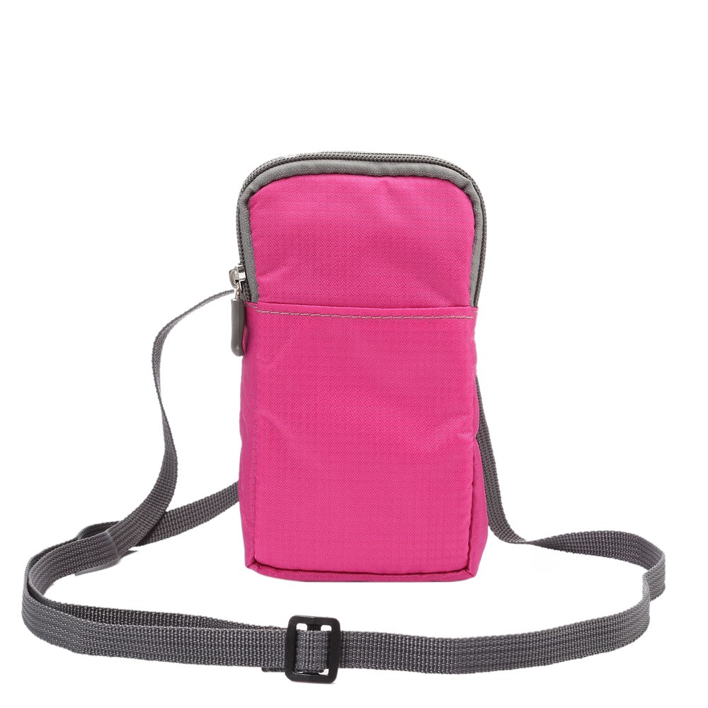 Outdoor Sports Belt Phone Bag Waist Pack Wallet with Shoulder Strap for iPhone X/8/8 Plus/7 Plus/Samsung Galaxy S9+/S8+, Size: 16.5x9x3cm - Rose