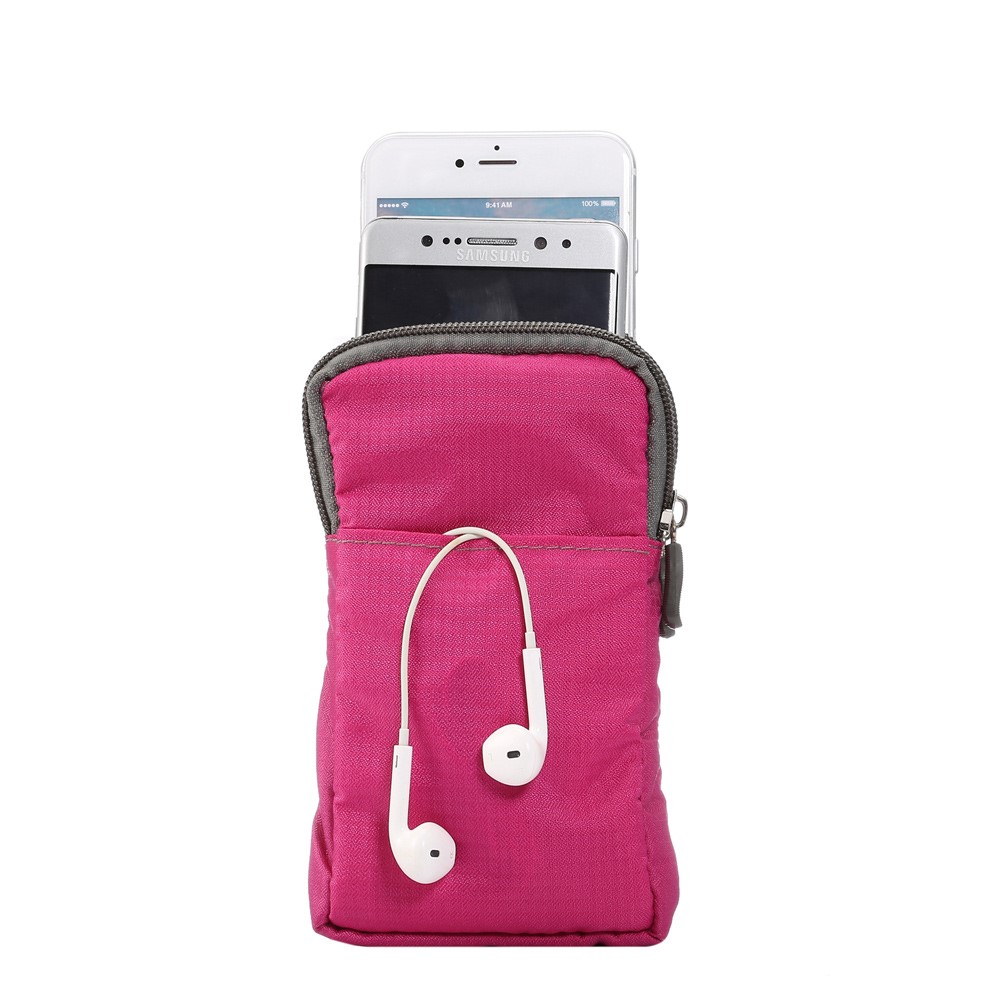 Outdoor-Sportgurt Telefontasche-Taille-Pack-Geldbörse Mit Schultergurt Für IPhone X / 8/8 Plus / 7 Plus / Samsung Galaxy S9 + / S8 +, Größe: 16.5x9x3cm - Rose