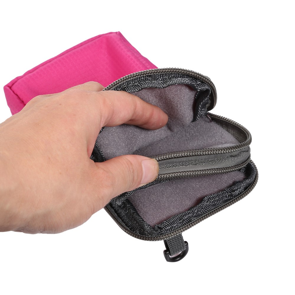 Double Layer Waist Pack with Hook for iPhone X/8/8 Plus/7 Plus/Samsung Galaxy S9+/S8+, Size: 16.5 x 9 x 3cm - Rose-7