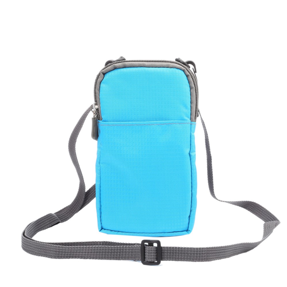 Sports Waist Bag Pack Pouch with Hook for iPhone X/8/8 Plus/7 Plus/Samsung Galaxy S9+/S8+, Size: 16.5 x 9 x 3cm - Baby Blue-2
