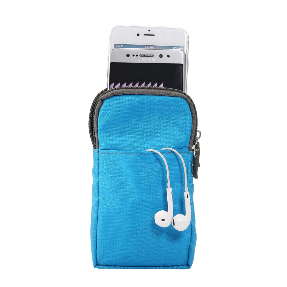 Sports Waist Bag Pack Pouch with Hook for iPhone X/8/8 Plus/7 Plus/Samsung Galaxy S9+/S8+, Size: 16.5 x 9 x 3cm - Baby Blue-6