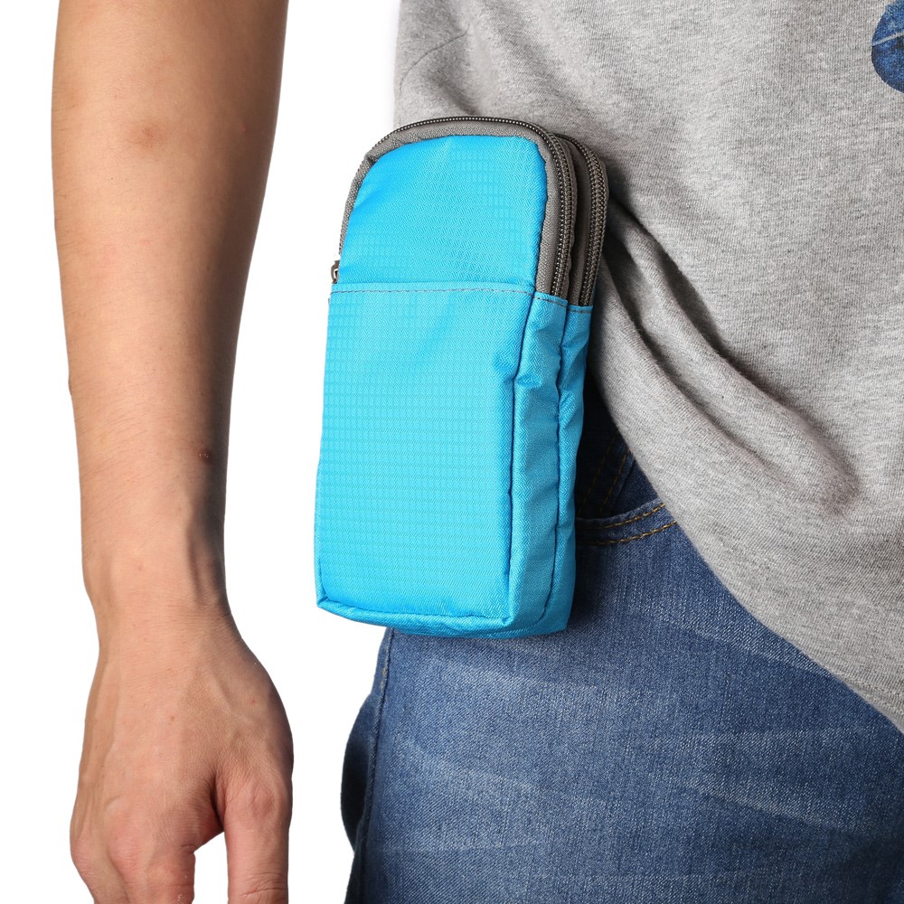 Sports Waist Bag Pack Pouch with Hook for iPhone X/8/8 Plus/7 Plus/Samsung Galaxy S9+/S8+, Size: 16.5 x 9 x 3cm - Baby Blue-8