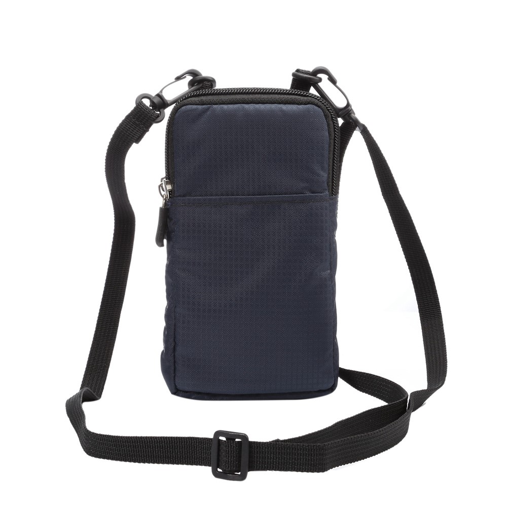 Belt Bag Waist Pack Pouch with Carabiner for iPhone X/8/8 Plus/7 Plus/Samsung Galaxy S9+/S8+, Size: 16.5 x 9 x 3cm - Dark Blue-2