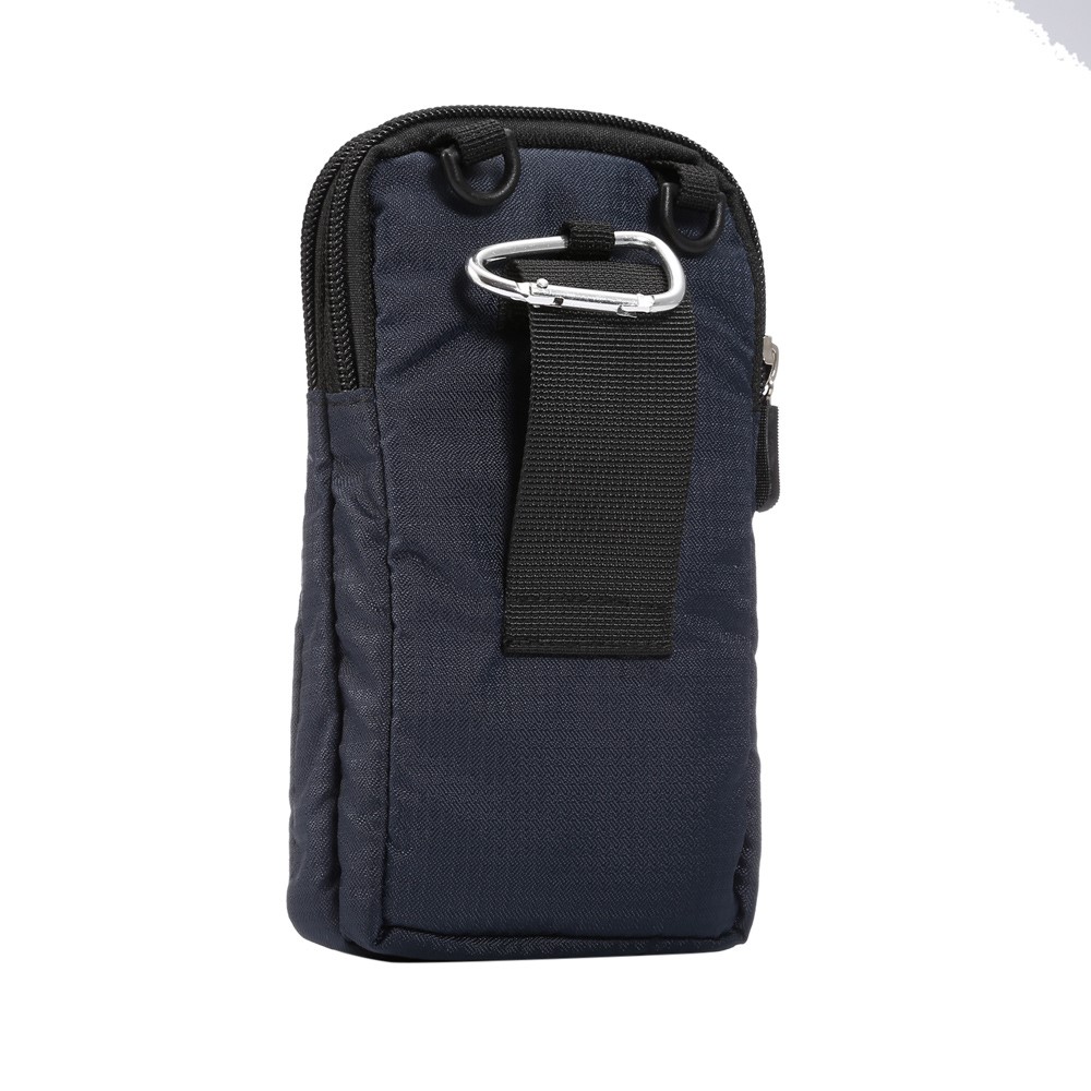 Belt Bag Waist Pack Pouch with Carabiner for iPhone X/8/8 Plus/7 Plus/Samsung Galaxy S9+/S8+, Size: 16.5 x 9 x 3cm - Dark Blue-5