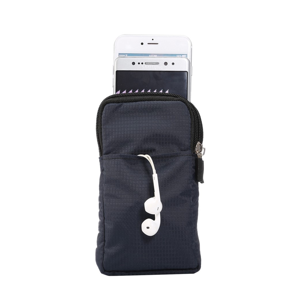 Outdoor-Sportgurt Telefontasche-Taille-Pack-Geldbörse Mit Schultergurt Für IPhone X / 8/8 Plus / 7 Plus / Samsung Galaxy S9 + / S8 +, Größe: 16.5x9x3cm - Dunkelblau