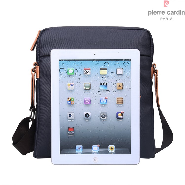 PIERRE CARDIN Canvas Skin Shoulder Messenger Pouch Bag for iPad Pro 9.7-inch-10