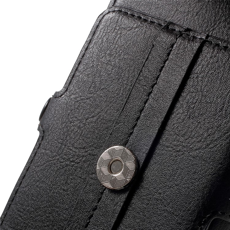 Card Holder Leather Holster Pouch for iPhone 7 Plus / Huawei P9 Plus, Size: 160 x 82 x 15mm - Black-5