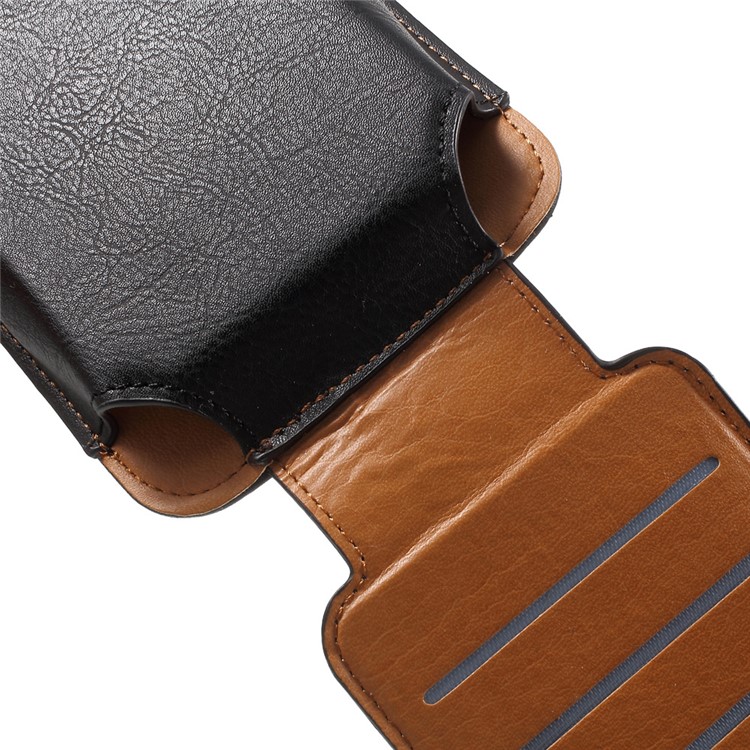Card Holder Leather Holster Pouch for iPhone 7 Plus / Huawei P9 Plus, Size: 160 x 82 x 15mm - Black-8
