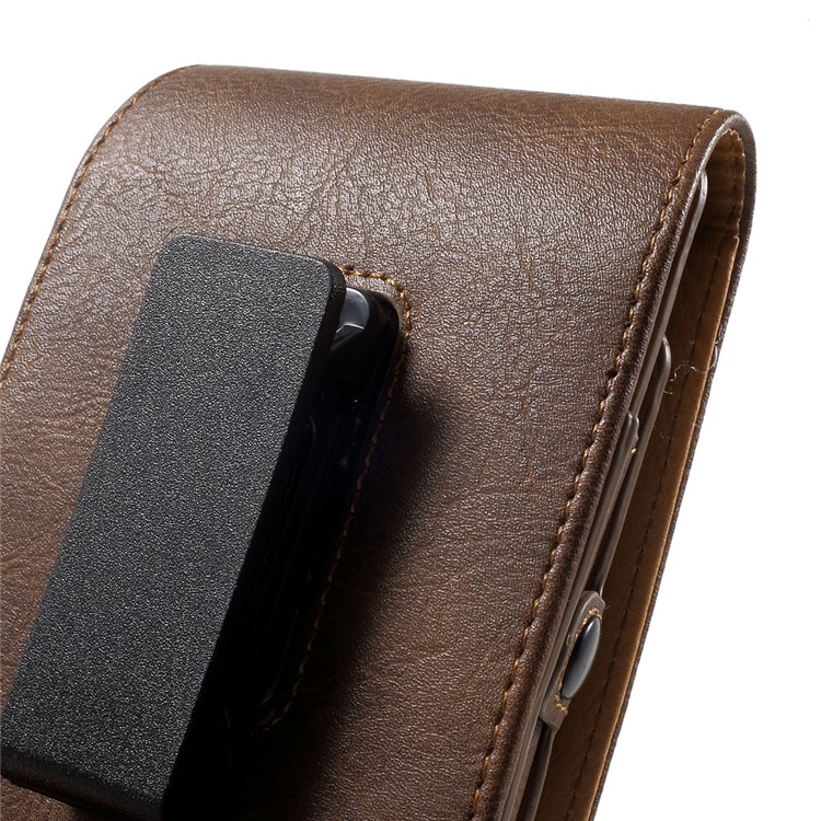 Card Holder Holster Leather Bag for iPhone 7 Plus / Huawei P9 Plus, Size: 160 x 82 x 15mm - Brown-9