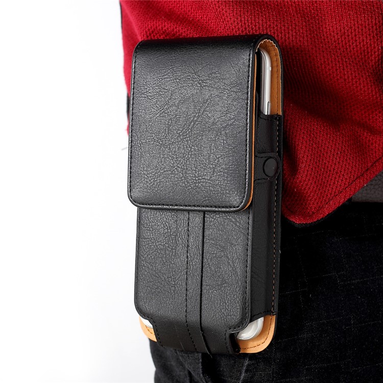 Card Holder Belt Clip Leather Holster for iPhone 7/ Sony Z5 Compact, Size: 140 x 70 x 11mm - Brown-10