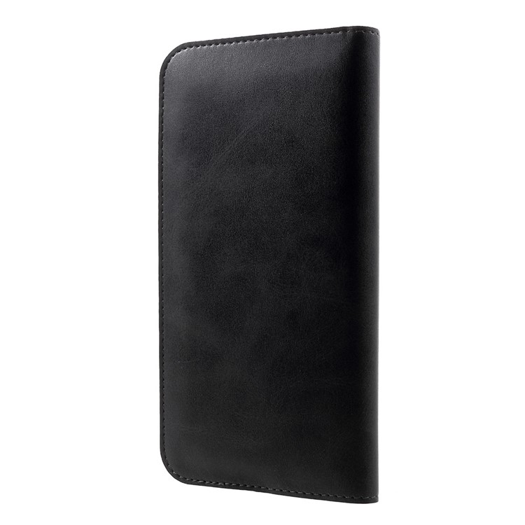Crazy Horse Leather Protective Pouch Case for iPhone 7 Plus/Samsung Galaxy A8 (2016) - Black-2