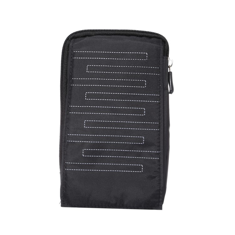 6.4 Inch 3 Pockets Multi-function Casual Pouch Bag with Carabiner for Samsung Galaxy Note 8 / iPhone 7 Plus / 7 - Black-1