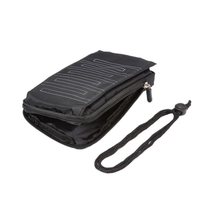 6.4 Inch 3 Pockets Multi-function Casual Pouch Bag with Carabiner for Samsung Galaxy Note 8 / iPhone 7 Plus / 7 - Black-4