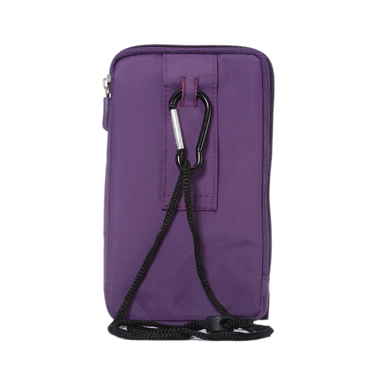 Patterned 6.4-inch 3 Pockets Multi-function Splash-proof Belt Pouch Bag for Samsung Galaxy Note 8, Keys, Earphones Etc - Purple-2