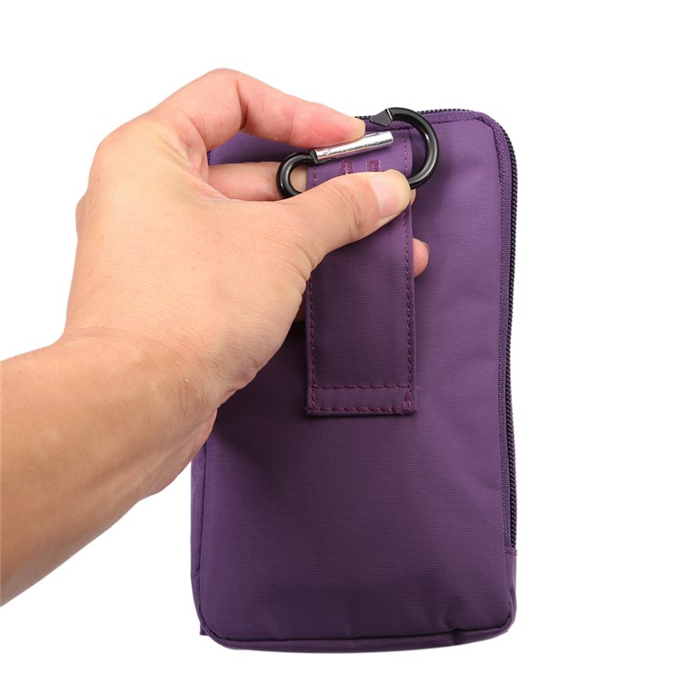 Patterned 6.4-inch 3 Pockets Multi-function Splash-proof Belt Pouch Bag for Samsung Galaxy Note 8, Keys, Earphones Etc - Purple-9