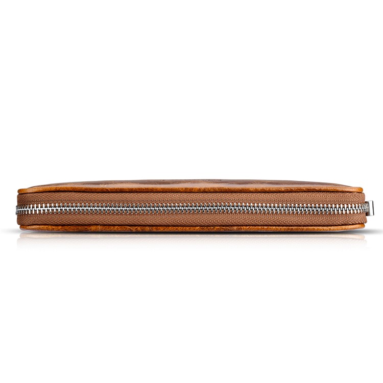 ICARER Universal Oil Wax Genuine Leather Wallet Case for iPhone 7 Plus /Huawei Mate 9 Etc - Brown-17