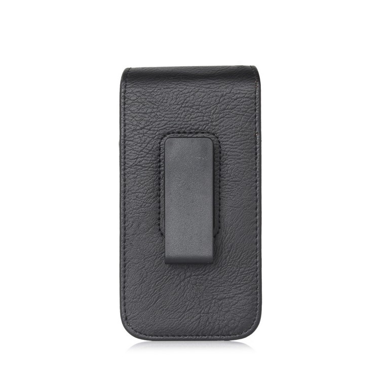 Para Iphone SE (2020)/SE (2022)/8/7 4.7 Pulgadas Flip Viertical Flip Pouch Case Sopiler Con Clip de Cinturón - Negro