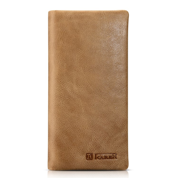 ICARER Wallet Cowhide Leather Mobile Phone Case for iPhone 7 Plus - Brown-2