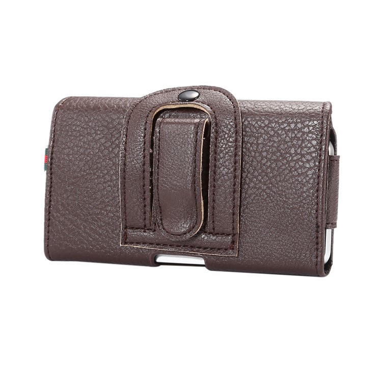 Litchi Texture Leather Pouch Business Holster for iPhone SE/5s/5 - Brown-2