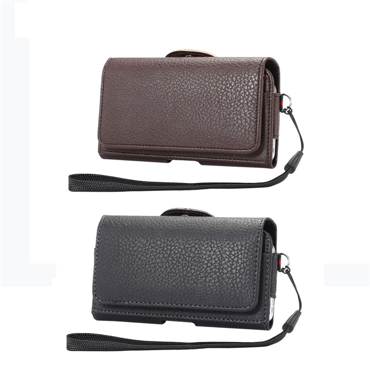 Litchi Texture Leather Pouch Business Holster for iPhone SE/5s/5 - Brown-9