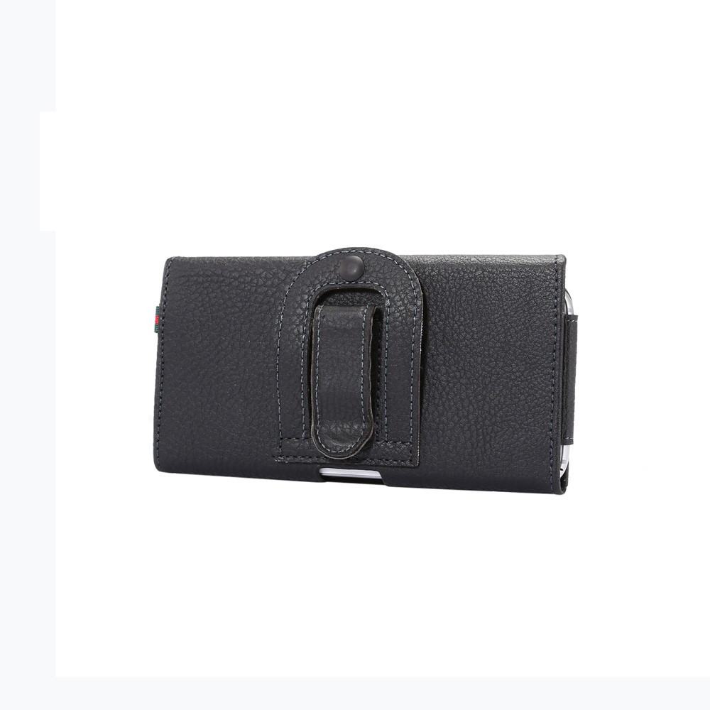 Litchi-Getreide-Ledertasche Für Samsung Galaxy S7 Edge / Huawei P9 Plus - Schwarz-2