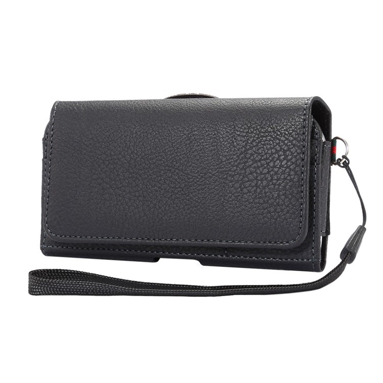 Bolsa De La Funda De Cuero Litchi Con Tragamonedas De Tarjetas De Billetera Para IPhone X / 8 Samsung S9 S8 S7 / Huawei P9 Etc. - Negro-1