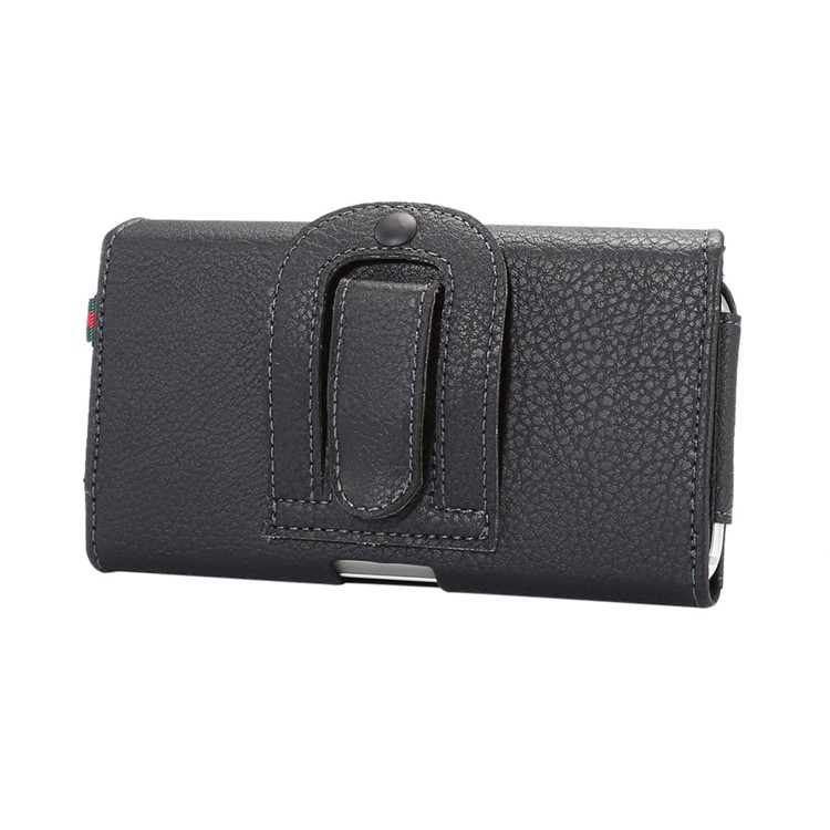 Bolsa De La Funda De Cuero Litchi Con Tragamonedas De Tarjetas De Billetera Para IPhone X / 8 Samsung S9 S8 S7 / Huawei P9 Etc. - Negro-2