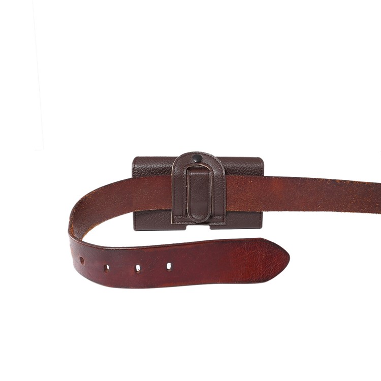 Litchi Leather Wallet Belt Clip Case with Hand Strap for iPhone X/8 Samsung S9 S8 S7/Huawei P9 Etc - Brown-7