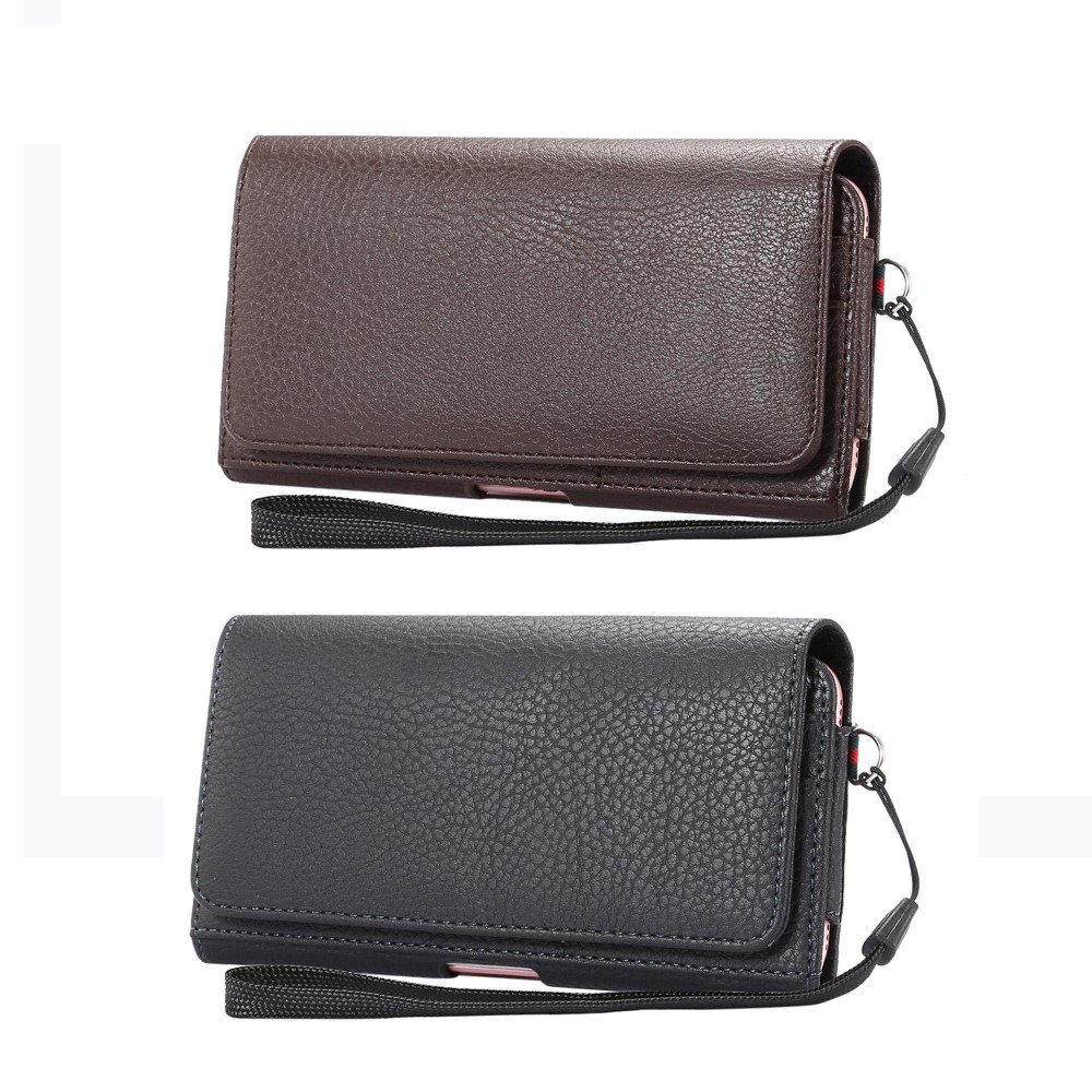 Étui Portefeuille En Cuir Litchi Étui Pour Iphone 8 Plus / 7 Plus / Samsung Note 8 / S9 + / S8 + - Noir-9