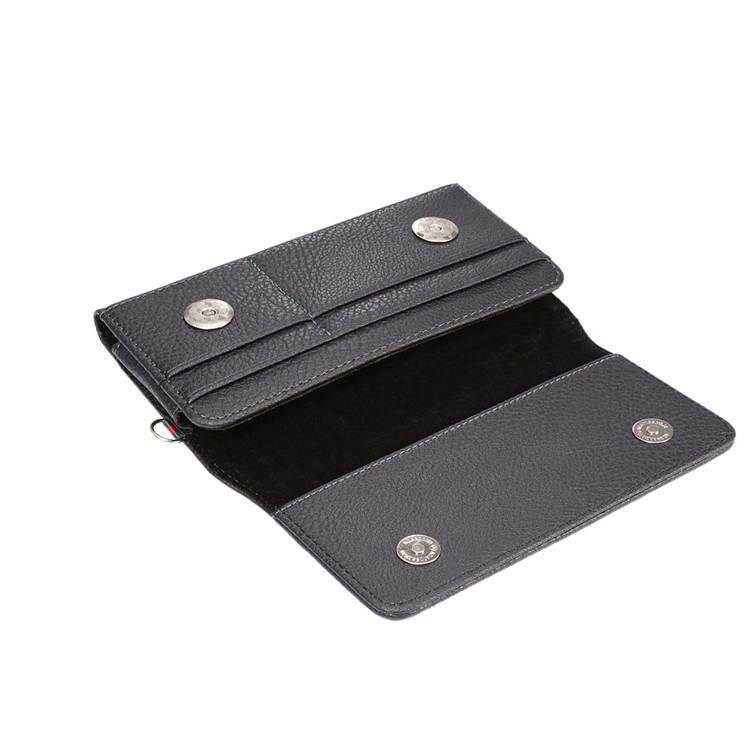 Litchi Korn Holster Tasche Für Samsung Mega 6.3 I9200 / Mega 5.8 I9150 - Schwarz-5