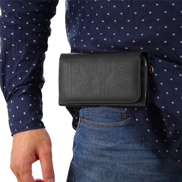 Litchi Korn Holster Tasche Für Samsung Mega 6.3 I9200 / Mega 5.8 I9150 - Schwarz-6