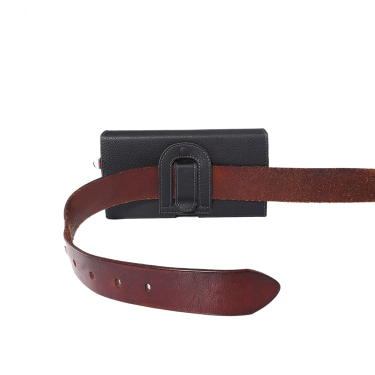 Litchi Korn Holster Tasche Für Samsung Mega 6.3 I9200 / Mega 5.8 I9150 - Schwarz-7