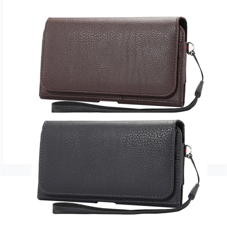 Litchi Korn Holster Tasche Für Samsung Mega 6.3 I9200 / Mega 5.8 I9150 - Schwarz-9