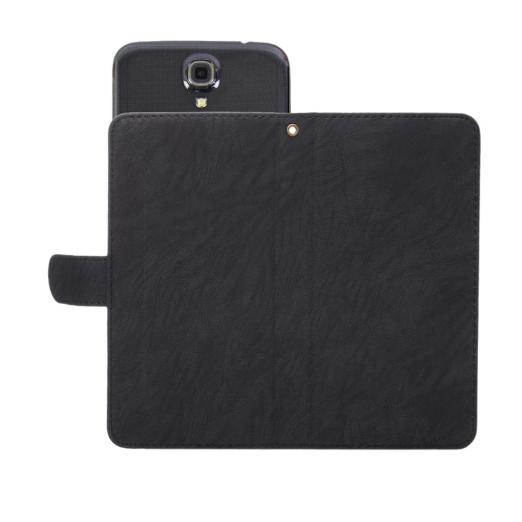 A1 Universal Leather Wallet Phone Case for Samsung Galaxy S9+/S8+/Note 8 with Lanyard - Black-6