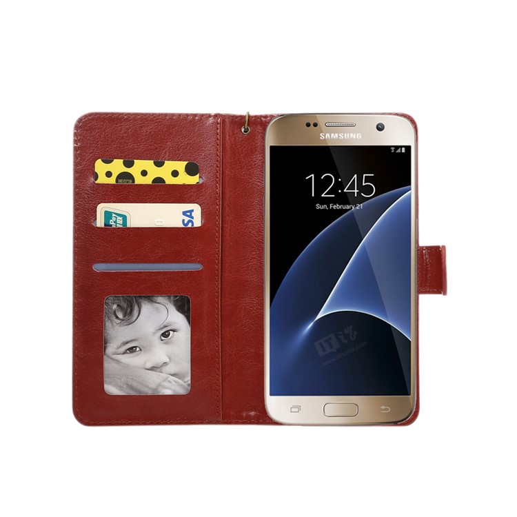 Texture Leather Wallet Universal Mobile Cover with Strap for iPhone X/8, Outer Size: 14.5x7.5x1.8cm - Red-3