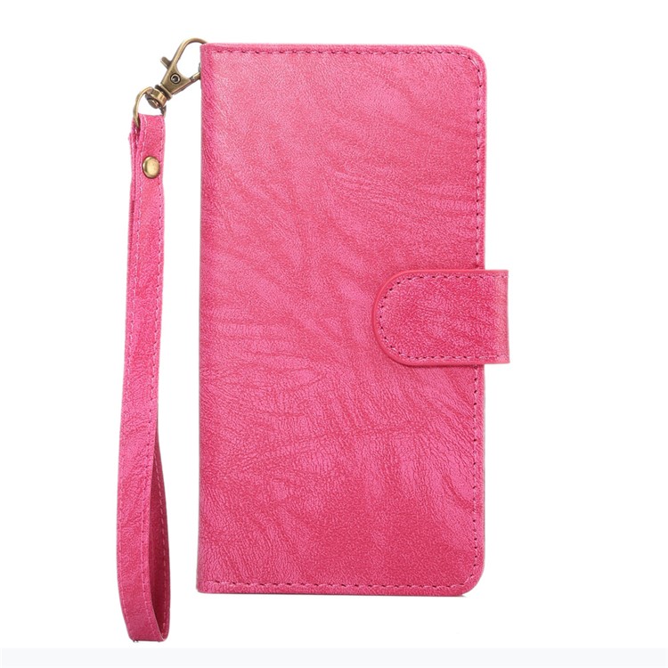 

Texture Leather Wallet Universal Phone Case with Strap for iPhone X/8, Outer Size: 14.5x7.5x1.8cm - Rose, Galaxy J3 Emerge