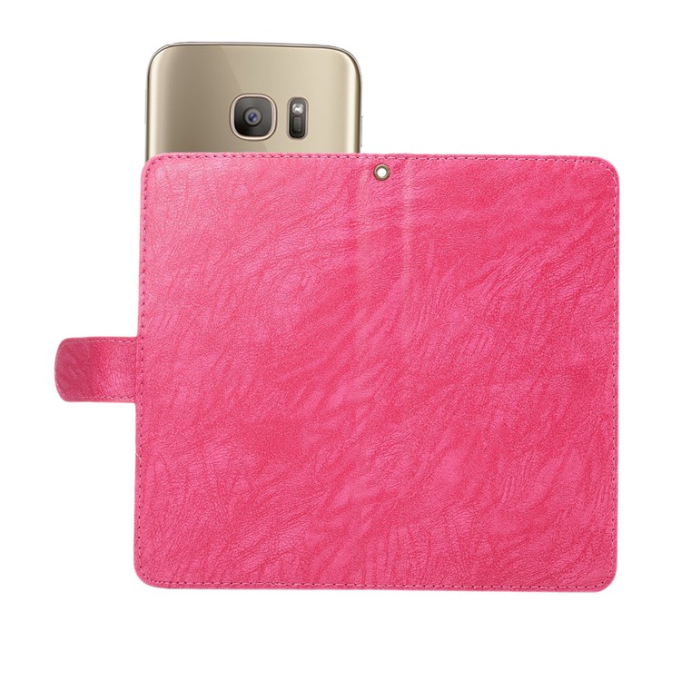 Texture Leather Wallet Universal Phone Case with Strap for iPhone X/8, Outer Size: 14.5x7.5x1.8cm - Rose-6
