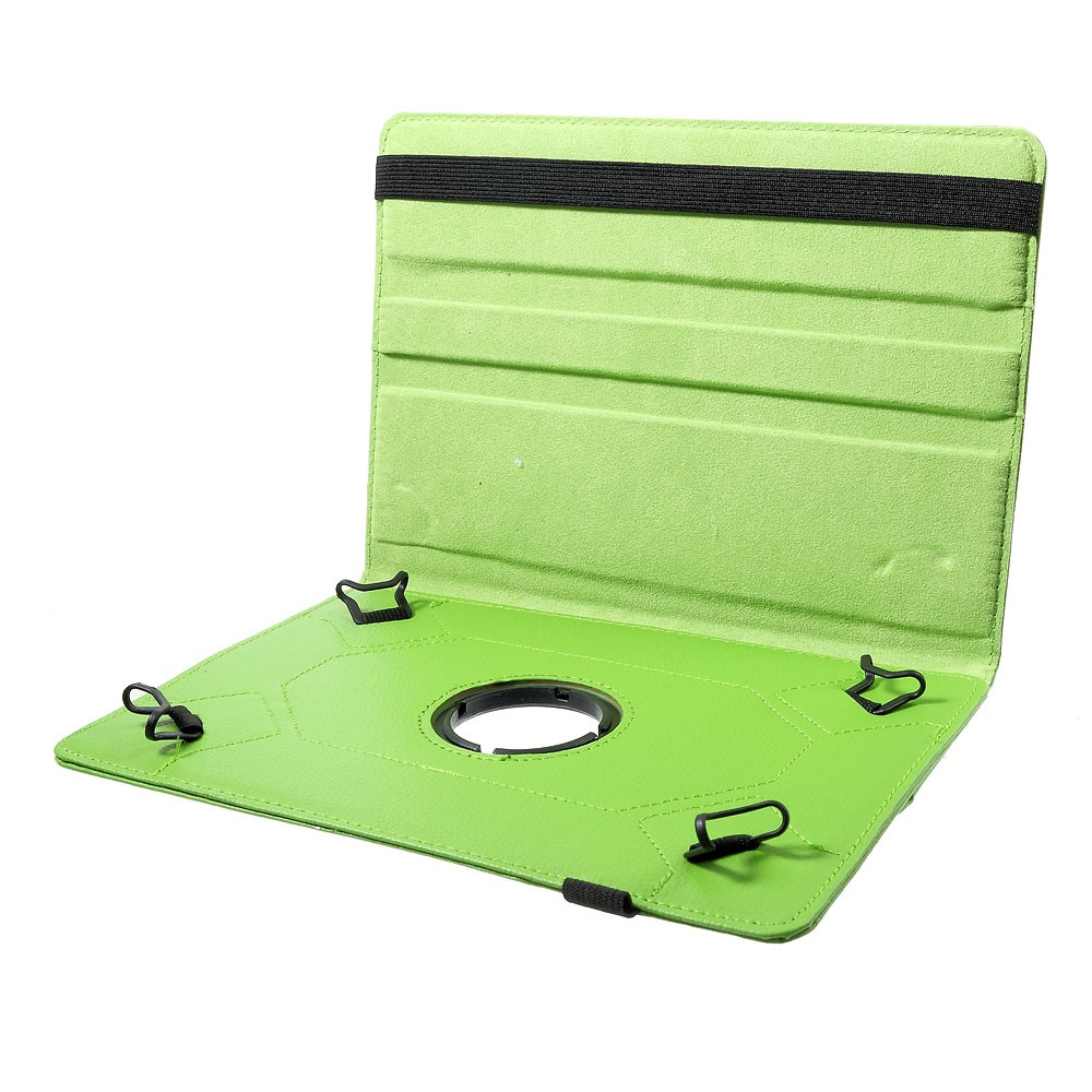 Cubierta de Soporte de Cuero Litchi Rotativo de 360 ​​grados Para Tabletas de 9-10 Pulgadas, Tamaño: 24-26 cm x 16-18.5cm - Verde