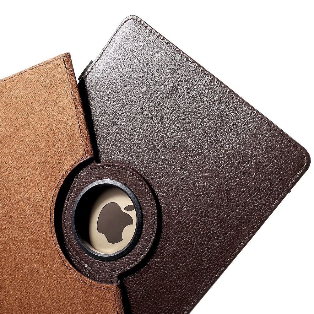 360 Degree Rotary Stand Litchi Leather Folio Case for 9-10 inch Tablets, Size: 24-26cm x 16-18.5cm - Coffee-8
