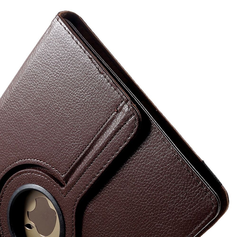 360 Degree Rotary Stand Litchi Leather Folio Case for 9-10 inch Tablets, Size: 24-26cm x 16-18.5cm - Coffee-9