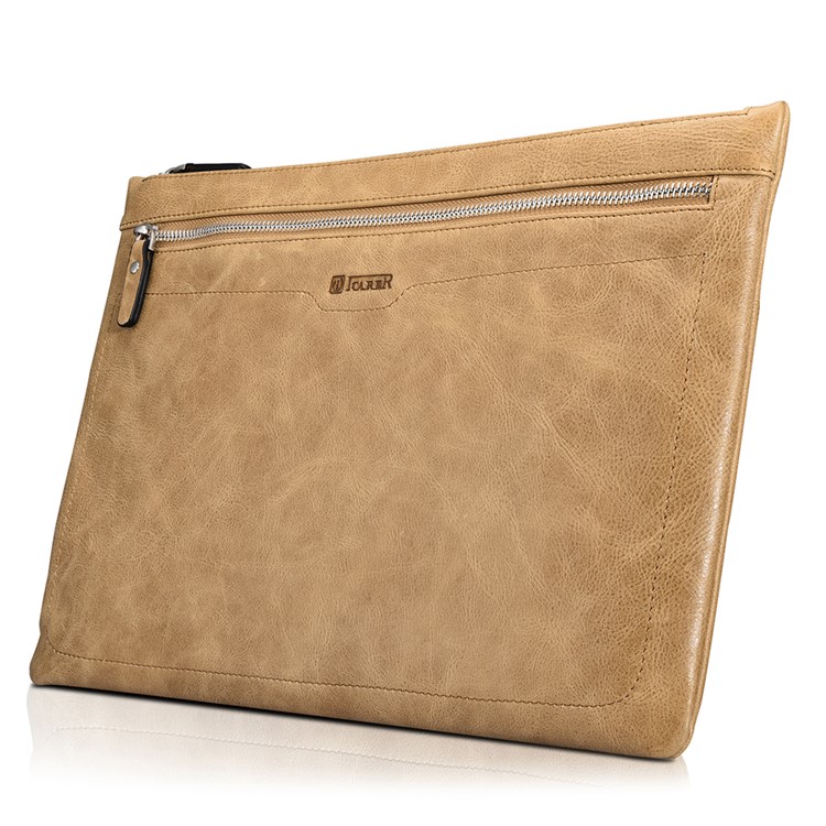 ICARER Genuine Leather Zipper Sleeve Pouch Case for iPad Mini 4 Etc-1