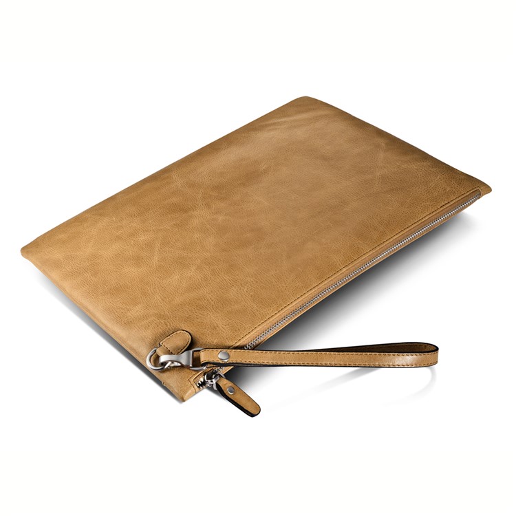 ICARER Genuine Leather Zipper Sleeve Pouch Case for iPad Mini 4 Etc-12
