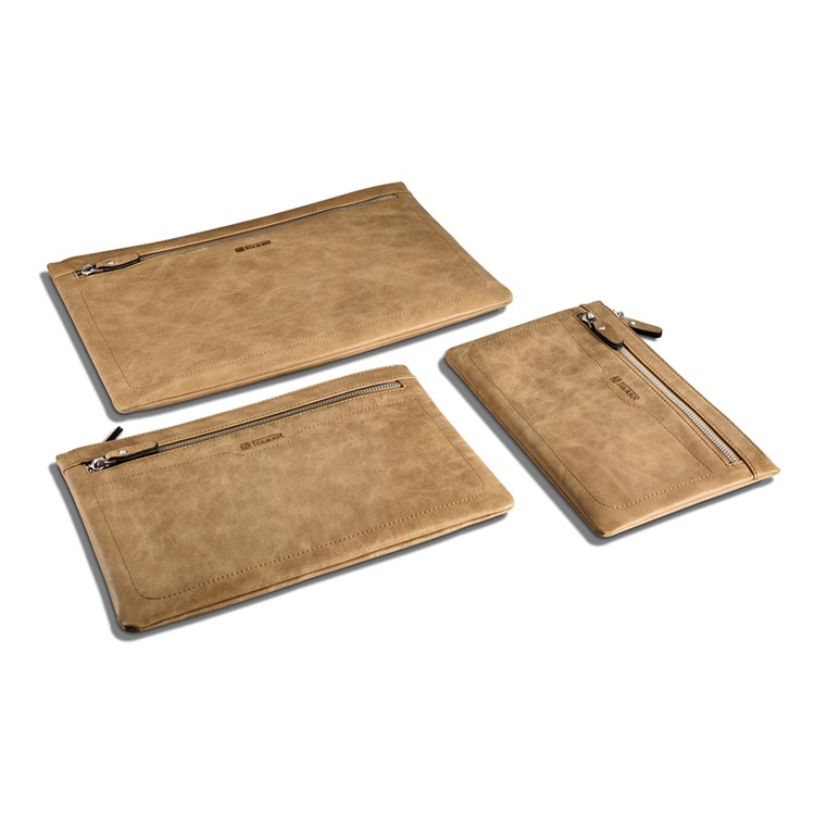ICARER Genuine Leather Zipper Sleeve Pouch Case for iPad Mini 4 Etc-13