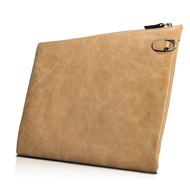 ICARER Genuine Leather Zipper Sleeve Pouch Case for iPad Mini 4 Etc-2