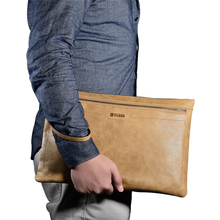 ICARER Genuine Leather Zipper Sleeve Pouch Case for iPad Mini 4 Etc-22