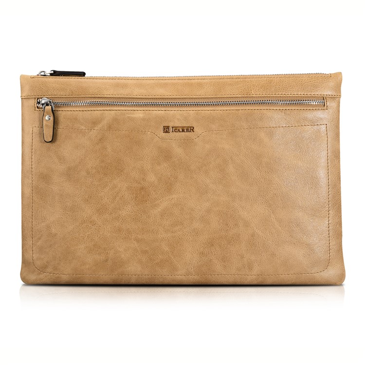 ICARER Genuine Leather Zipper Sleeve Pouch Case for iPad Mini 4 Etc-7